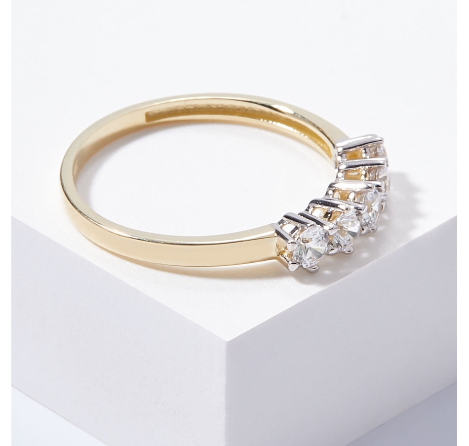 Jewellery - Rings - Diamonelle 14K Yellow Gold 5 Stone Diamonelle ...