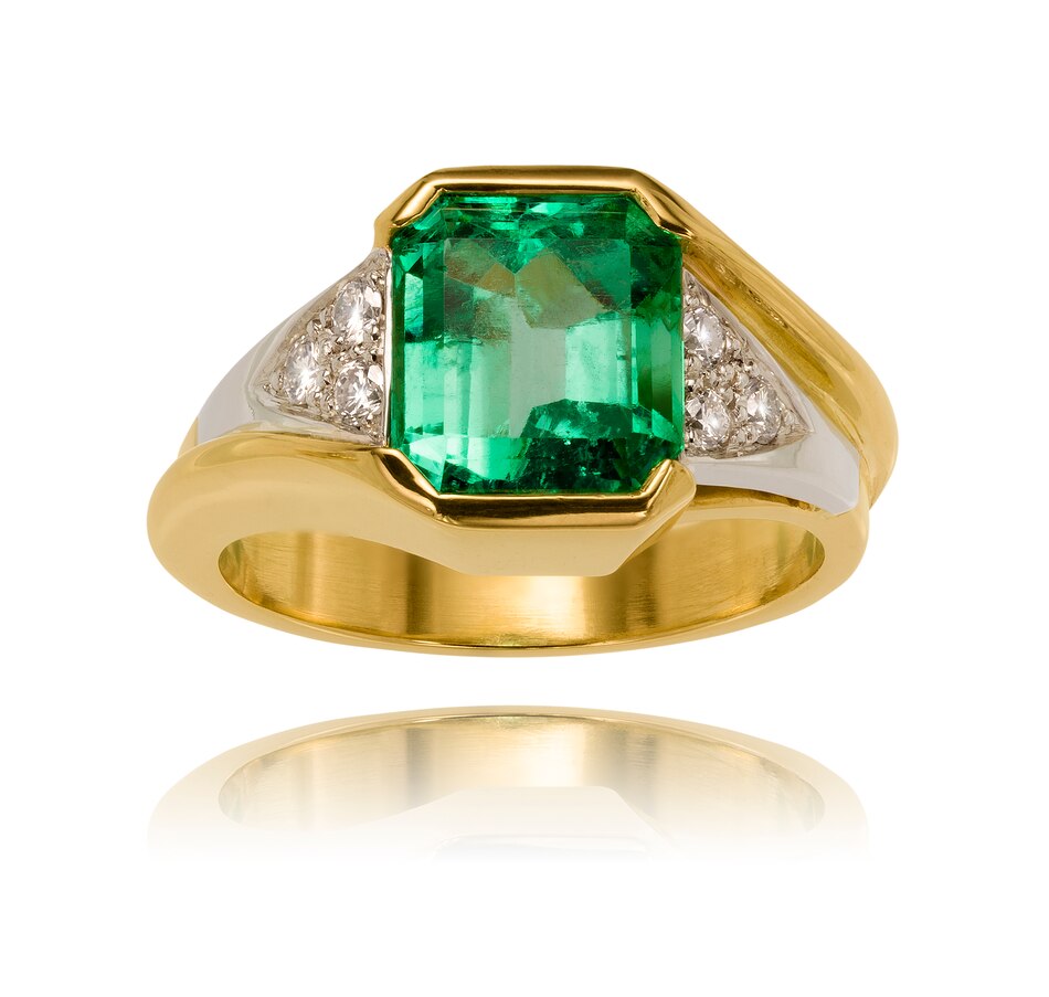 Image 709046_ALTMORE1.jpg, Product 709-046 / Price $6,995.00, 18KT Yellow and White Gold 3.50 Carat Emerald Cut Emerald and Diamond Ring from Estate Originals on TSC.ca's Jewellery department