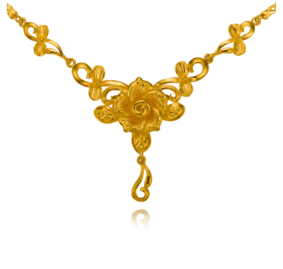 Image 709062.jpg, Product 709-062 / Price $2,695.00, 24KT Gold Fancy Link Drop Flower Necklace from Estate Originals on TSC.ca's Jewellery department