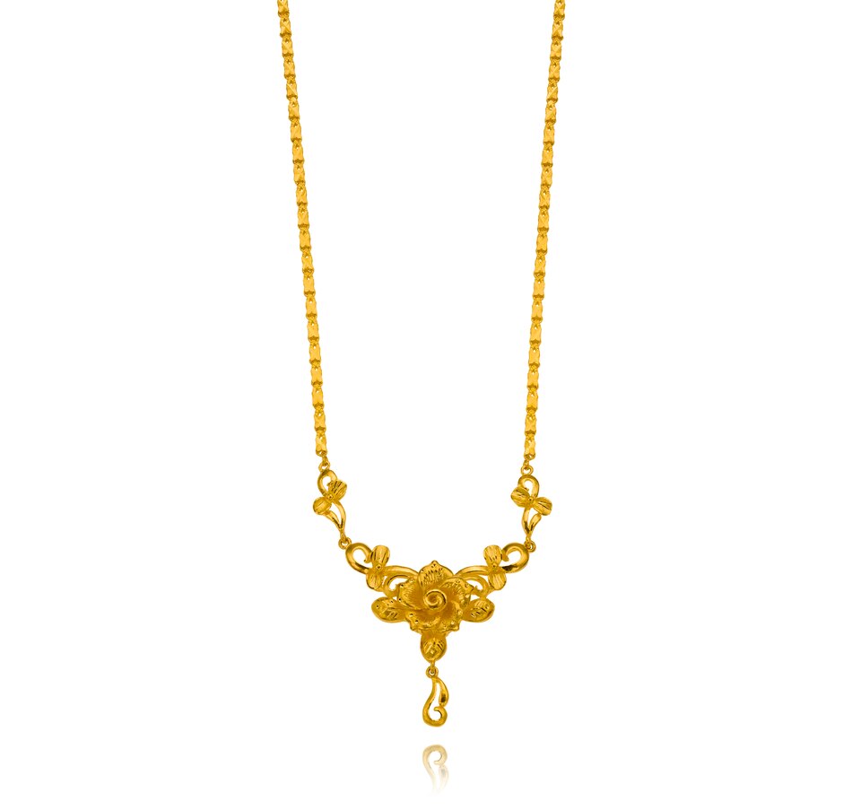 Image 709062_ALTMORE1.jpg, Product 709-062 / Price $2,695.00, 24KT Gold Fancy Link Drop Flower Necklace from Estate Originals on TSC.ca's Jewellery department