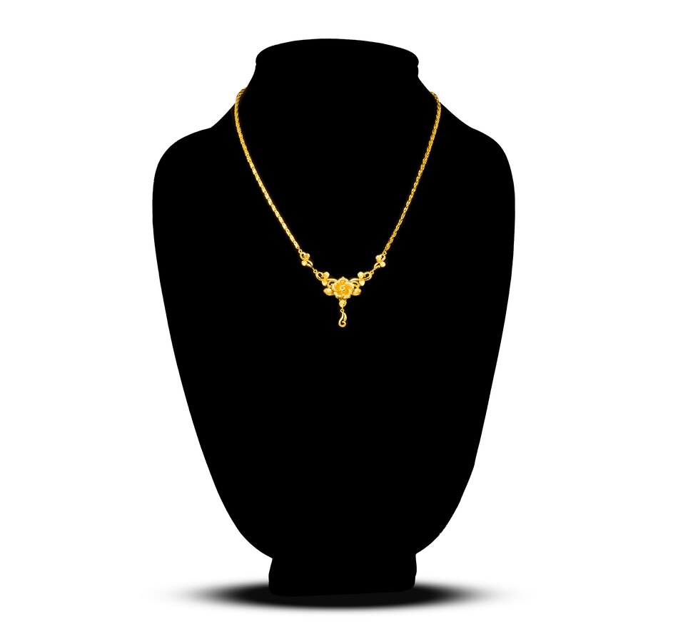 Image 709062_ALTMORE2.jpg, Product 709-062 / Price $2,695.00, 24KT Gold Fancy Link Drop Flower Necklace from Estate Originals on TSC.ca's Jewellery department