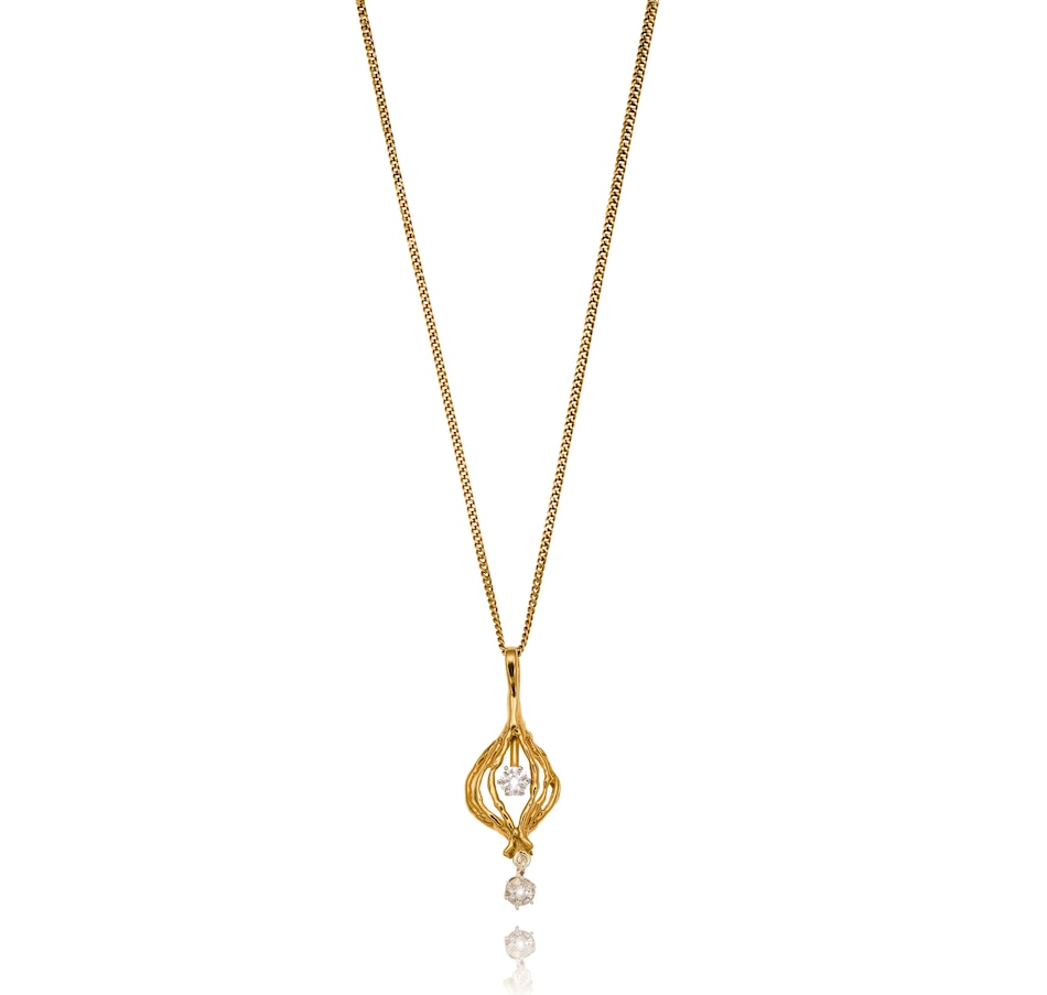 Image 709091_ALTMORE1.jpg, Product 709-091 / Price $1,795.00, 14KT Yellow and White Gold Double Diamond Drop Pendant from Estate Originals on TSC.ca's Jewellery department