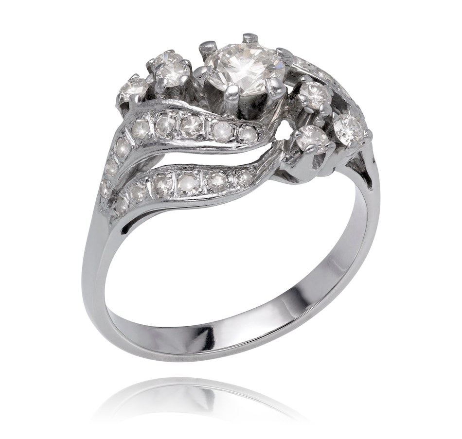 Jewellery - Rings - 18KT White Gold 1.21CTW Diamond Spray Ring with a ...