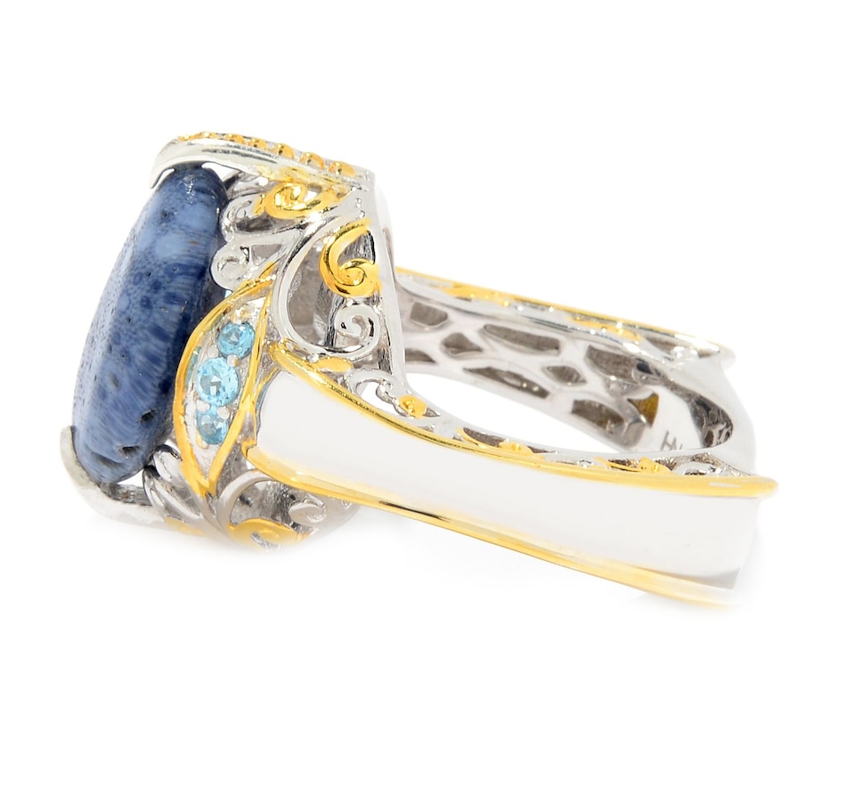 Jewellery - Rings - Cluster - Gems En Vogue Palladium Silver Blue Coral ...