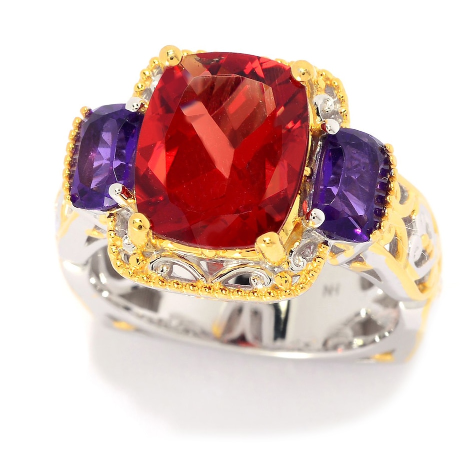 Image 709180.jpg, Product 709-180 / Price $556.99, Gems En Vogue Palladium Silver Andesine & Nambian Amethyst Ring from Gems En Vogue on TSC.ca's Jewellery department