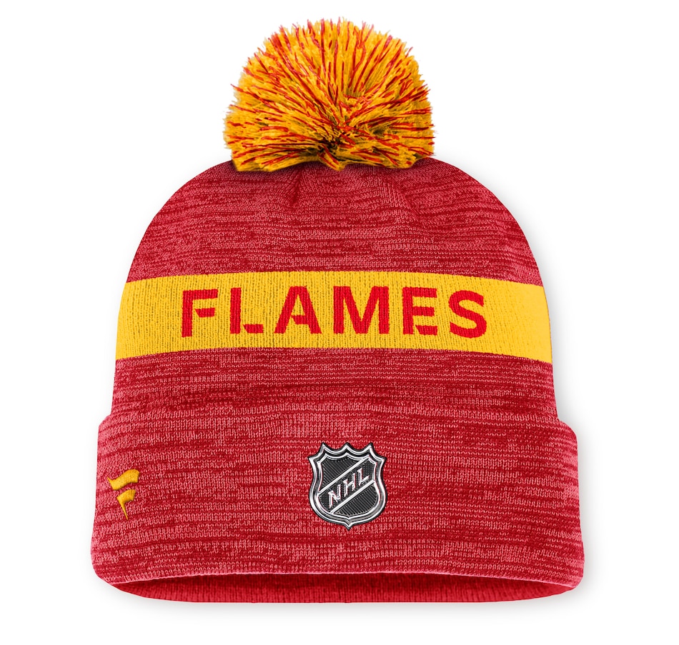 Image 709289_ALTMORE1.jpg, Product 709-289 / Price $49.99, Men's Calgary Flames Fanatics Authentic Pro Rink Cuffed Knit Hat with Pom from Fanatics on TSC.ca's Sports department