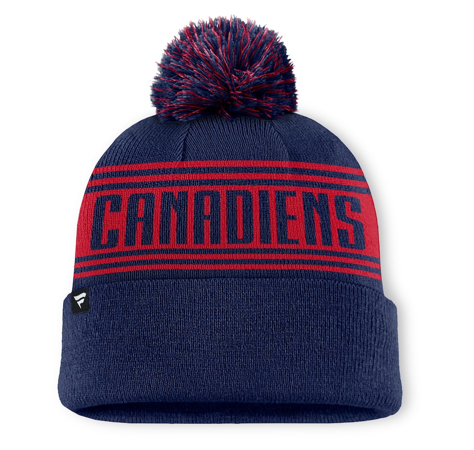Image 709294_ALTMORE1.jpg, Product 709-294 / Price $49.99, Men's Montreal Canadiens Fanatics Authentic Pro Rink Cuffed Knit Hat with Pom from Fanatics on TSC.ca's Sports department