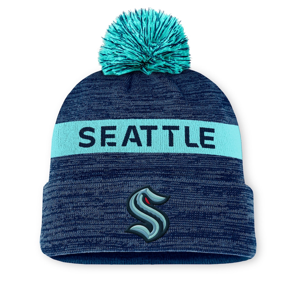 Image 709297.jpg, Product 709-297 / Price $49.99, Men's Seattle Kraken Fanatics Authentic Pro Rink Cuffed Knit Hat with Pom from Fanatics on TSC.ca's Sports department
