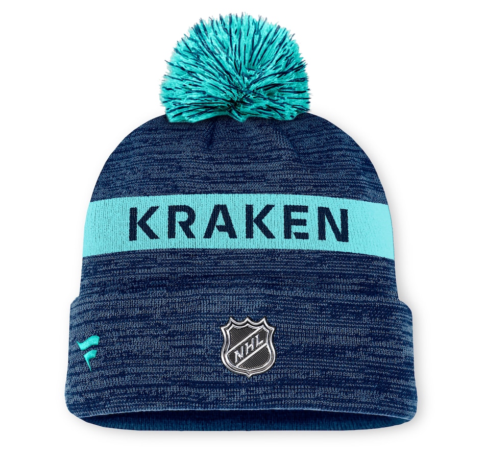 Image 709297_ALTMORE1.jpg, Product 709-297 / Price $49.99, Men's Seattle Kraken Fanatics Authentic Pro Rink Cuffed Knit Hat with Pom from Fanatics on TSC.ca's Sports department