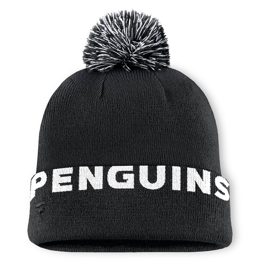 Image 709358_ALTMORE1.jpg, Product 709-358 / Price $39.99, Men's Pittsburgh Penguins Fanatics Black High Stick Cuffed Knit Hat with Pom from Fanatics on TSC.ca's Sports department