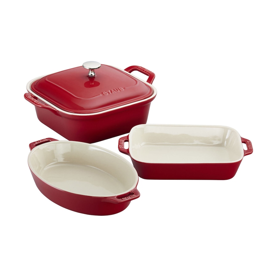 Image 709648.jpg, Product 709-648 / Price $239.99, Staub Ceramique Ovenware 4-Piece Set (cherry) from Staub on TSC.ca's Kitchen department
