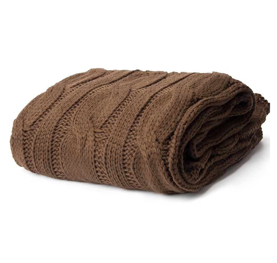 Image 709760_BRN.jpg, Product 709-760 / Price $58.99, Millano Soft Knitted Cable Throw Blanket from Millano on TSC.ca's Home & Garden department