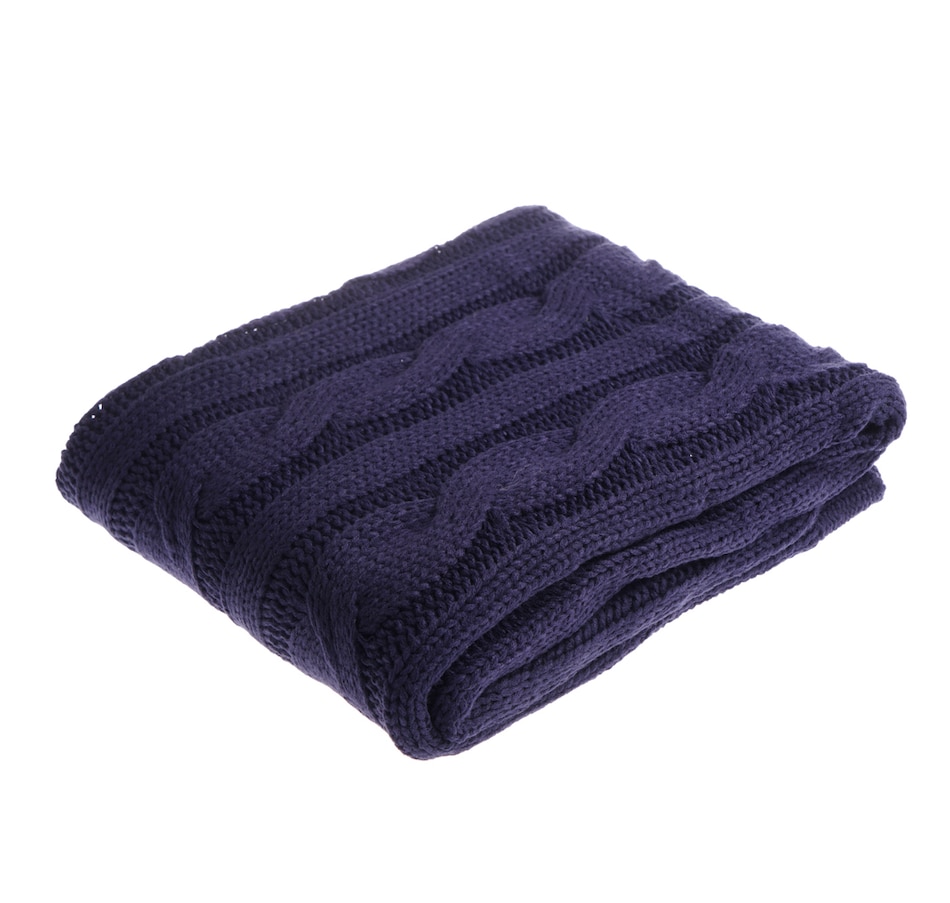 Image 709760_NVY.jpg, Product 709-760 / Price $58.99, Millano Soft Knitted Cable Throw Blanket from Millano on TSC.ca's Home & Garden department