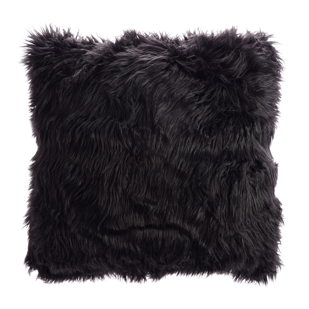 Millano Collection Faux Fur Cushion Black 20x20