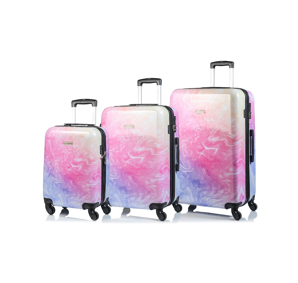 Image 709885.jpg, Product 709-885 / Price $359.99, Champs Luggage Carrera Collection 3-Piece Hard Side Spinner Expandable Luggage Set from Champs on TSC.ca's Home & Garden department