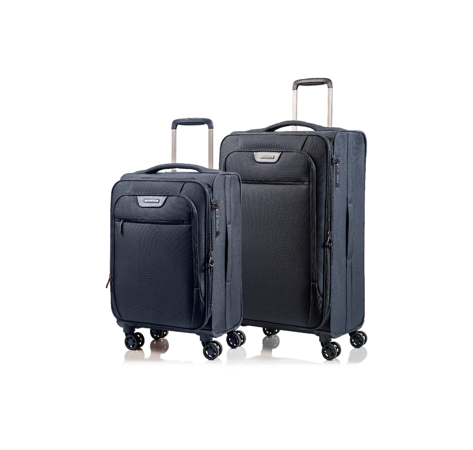 Image 709886_NVY.jpg, Product 709-886 / Price $368.99, Champs Luggage Smart Softech Collection 2-Piece Soft Side Spinner Expandable Luggage Set with USB port from Champs on TSC.ca's Home & Garden department