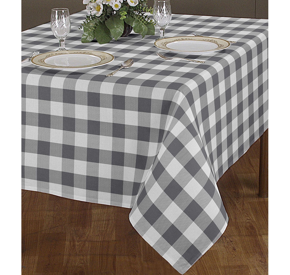 Image 709989.jpg, Product 709-989 / Price $19.99 - $29.99, Mera Linens Homestead Grey/White Plaid Tablecloth from Mera Linens on TSC.ca's Kitchen department