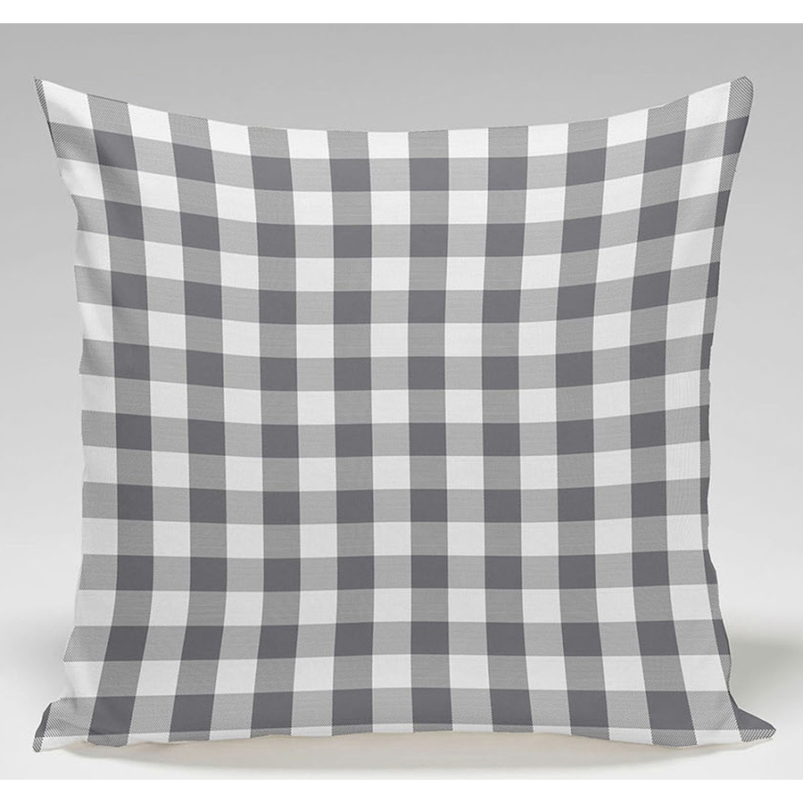Image 709991.jpg, Product 709-991 / Price $20.99, Mera Linens Homestead Grey/White Plaid Cushion Cover (Set of 2) from Mera Linens on TSC.ca's Home & Garden department