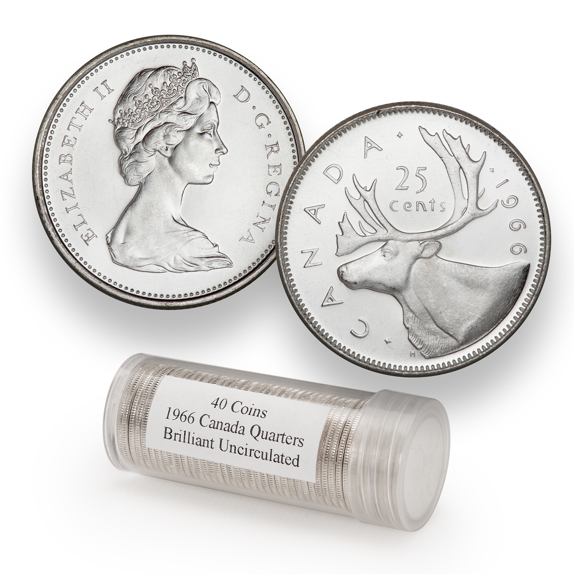 1966 Original Uncirculated Silver Quarter Roll (40 Coins) - TSC.ca