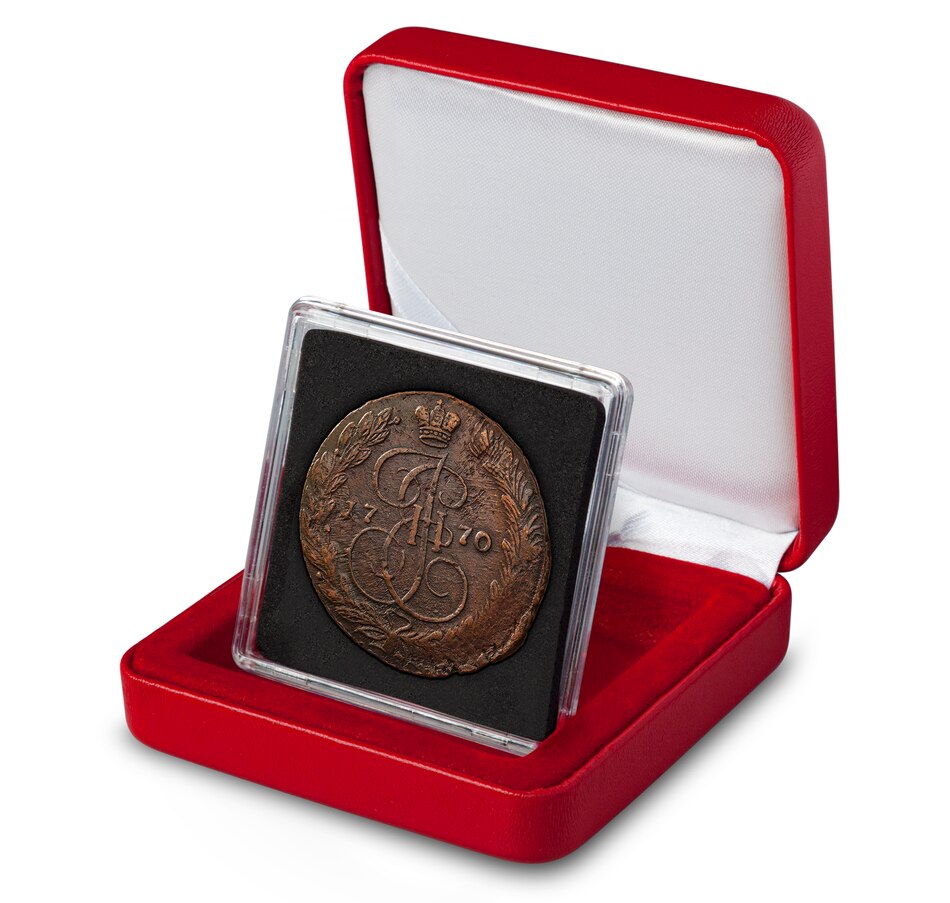 Image 711223_ALTMORE3.jpg, Product 711-223 / Price $169.95, Russian 5-Kopek Coin Catherine the Great (1763–1796) plus Four Banknotes (1909–1917) from The Coin Show with Steven Bromberg on TSC.ca's Coins department