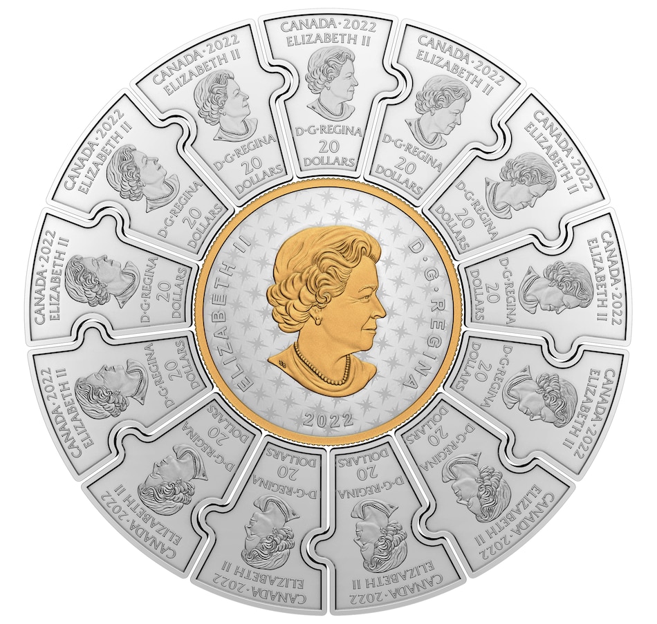 Image 711230_ALTMORE3.jpg, Product 711-230 / Price $1,999.95, 2022 Fine Silver Puzzle 14-Coin Set: Connecting Canada from The Coin Show with Steven Bromberg on TSC.ca's Coins department