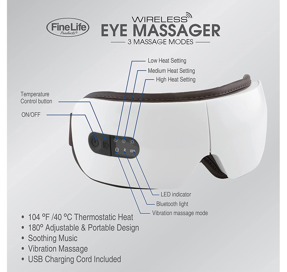 Image 711287_ALTMORE3.jpg, Product 711-287 / Price $73.99, Fine Life Wireless Heated Eye Massagers with Built-in Music Therapy and Bluetooth Connectivity on TSC.ca's Health & Fitness department