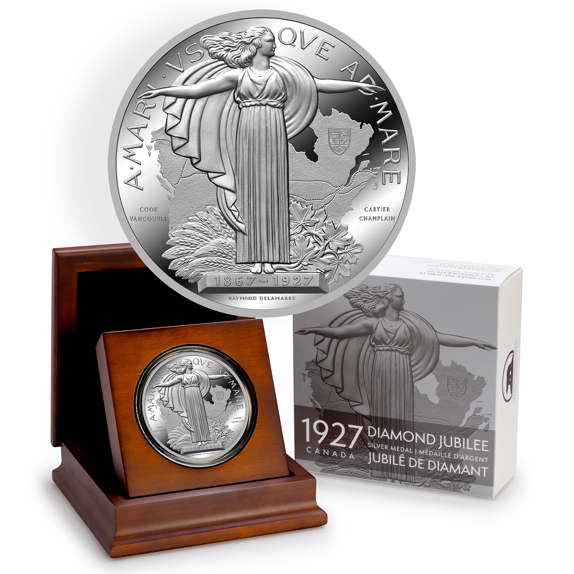 1927 Diamond Jubilee Medal Restrike 10 Ounces Fine Silver - TSC.ca
