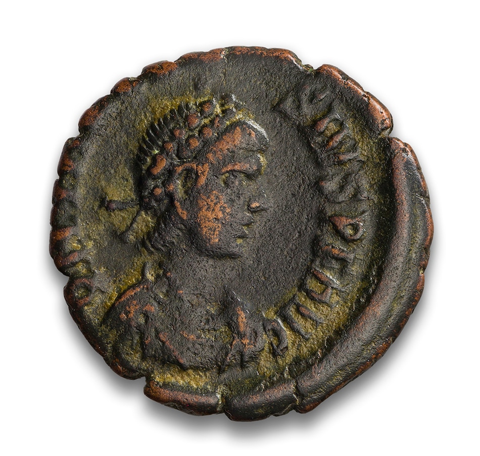Image 711424_ALTMORE1.jpg, Product 711-424 / Price $59.95, Premium Quality Ancient Roman Bronze Coin Theodosius II, 408-450 CE from Canadian Coin & Currency on TSC.ca's Coins department