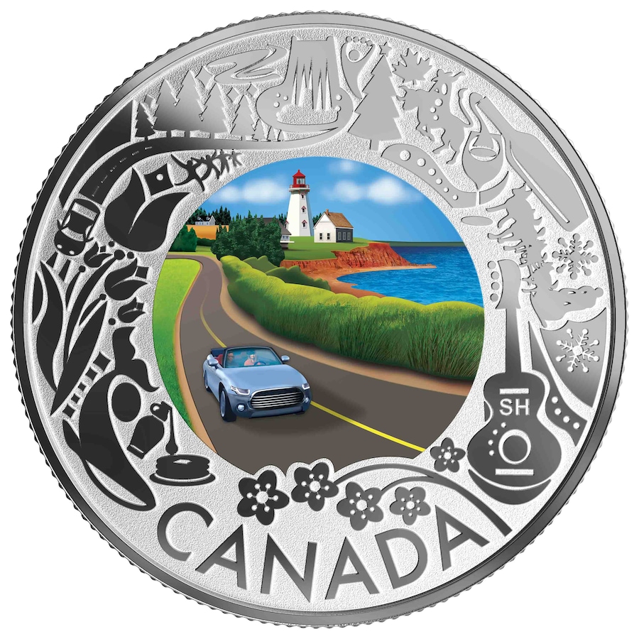 Image 711455.jpg, Product 711-455 / Price $59.95, 2019 $3 Fine Silver Coin Coastal Drive from Royal Canadian Mint (RCM) on TSC.ca's Coins department