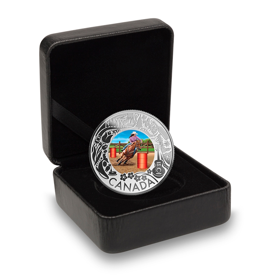 Image 711456_ALTMORE2.jpg, Product 711-456 / Price $59.95, 2019 $3 Fine Silver Coin Rodeo from Royal Canadian Mint (RCM) on TSC.ca's Coins department