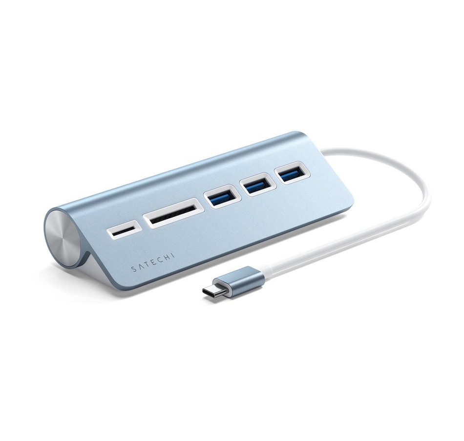Image 711539.jpg, Product 711-539 / Price $54.99, Satechi Aluminum USB-C Hub with Card Reader (blue) from Satechi on TSC.ca's Electronics department