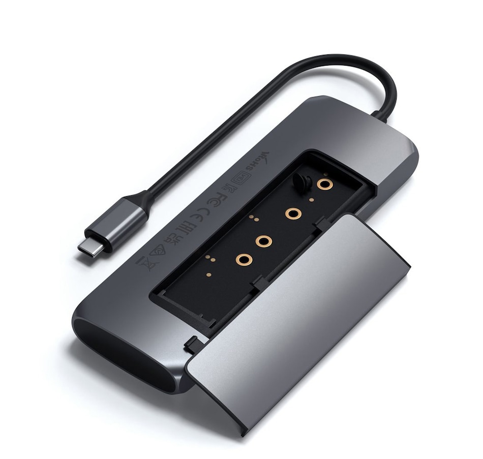 Image 711543_ALTMORE1.jpg, Product 711-543 / Price $119.99, Satechi USB-C Hybrid Multiport Adapter with SSD Enclosure (space grey) from Satechi on TSC.ca's Electronics department