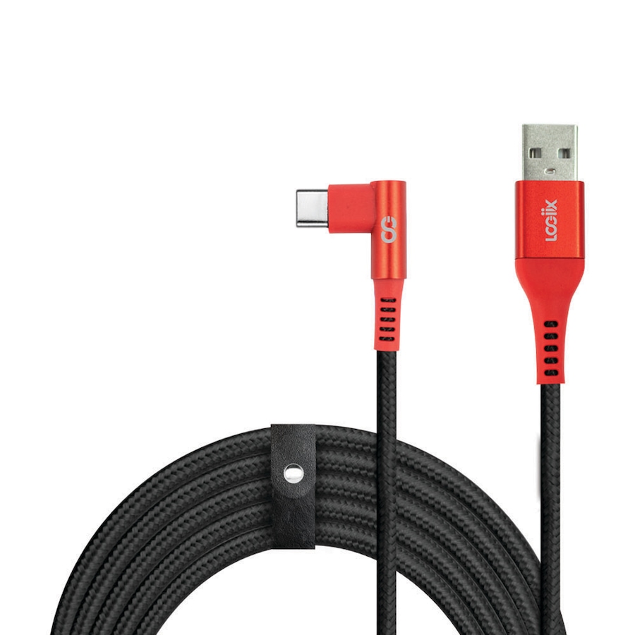 Image 711810.jpg, Product 711-810 / Price $36.99, LOGiiX Piston Connect XL Play USB-A to USB-C Gaming cable - Black/Red from Logiix on TSC.ca's Electronics department