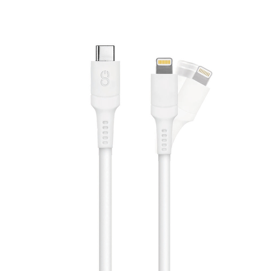 Image 711821.jpg, Product 711-821 / Price $31.99, LOGiiX Sync & Charge Anti-Stress 1.2M USB-C to Lightning - White from Logiix on TSC.ca's Electronics department