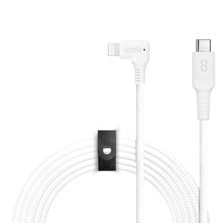 Image 711824.jpg, Product 711-824 / Price $52.99, LOGiiX Piston Connect XL 90 3M USB-C to Lightning - White from Logiix on TSC.ca's Electronics department