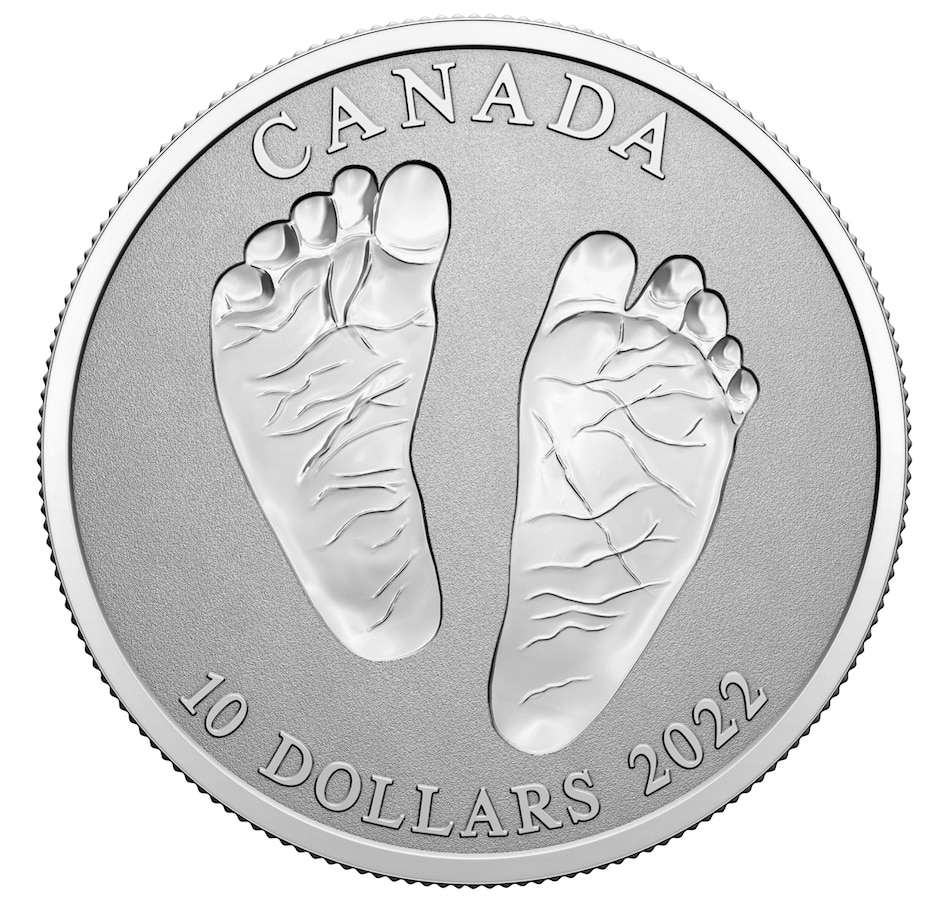 Image 711871.jpg , Product 711-871 / Price $59.95 , 2022 $10 Welcome to the World Pure Silver Baby Coin from Royal Canadian Mint on TSC.ca's Coins department