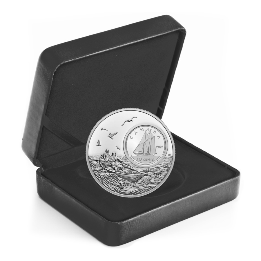 Image 711872_ALTMORE4.jpg, Product 711-872 / Price $599.95, 2022 Five Ounce 10¢ Pure Silver Coin The Bigger Picture: Bluenose from Royal Canadian Mint (RCM) on TSC.ca's Coins department