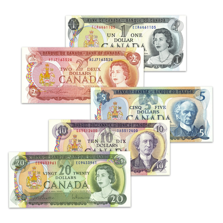 Image 711908_ALTMORE4.jpg, Product 711-908 / Price $899.95, Paper Money Series Collection $1 to $20, 1937 to 2006 (26 notes) from Canadian Coin & Currency on TSC.ca's Coins department