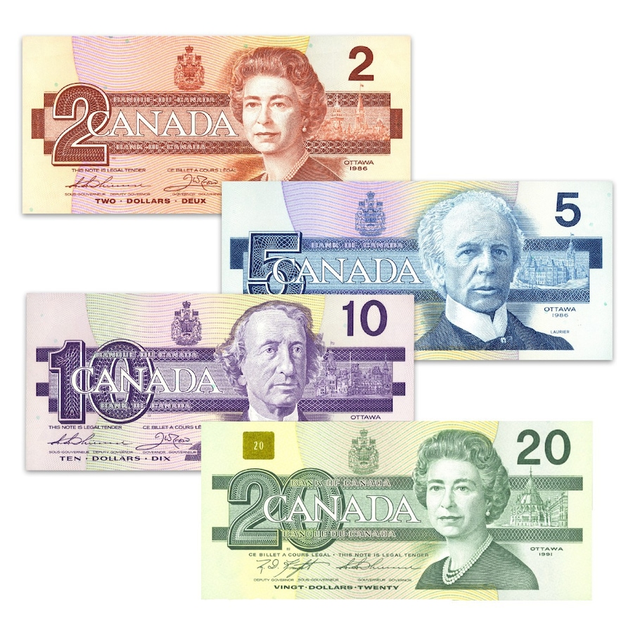 Image 711908_ALTMORE5.jpg, Product 711-908 / Price $899.95, Paper Money Series Collection $1 to $20, 1937 to 2006 (26 notes) from Canadian Coin & Currency on TSC.ca's Coins department