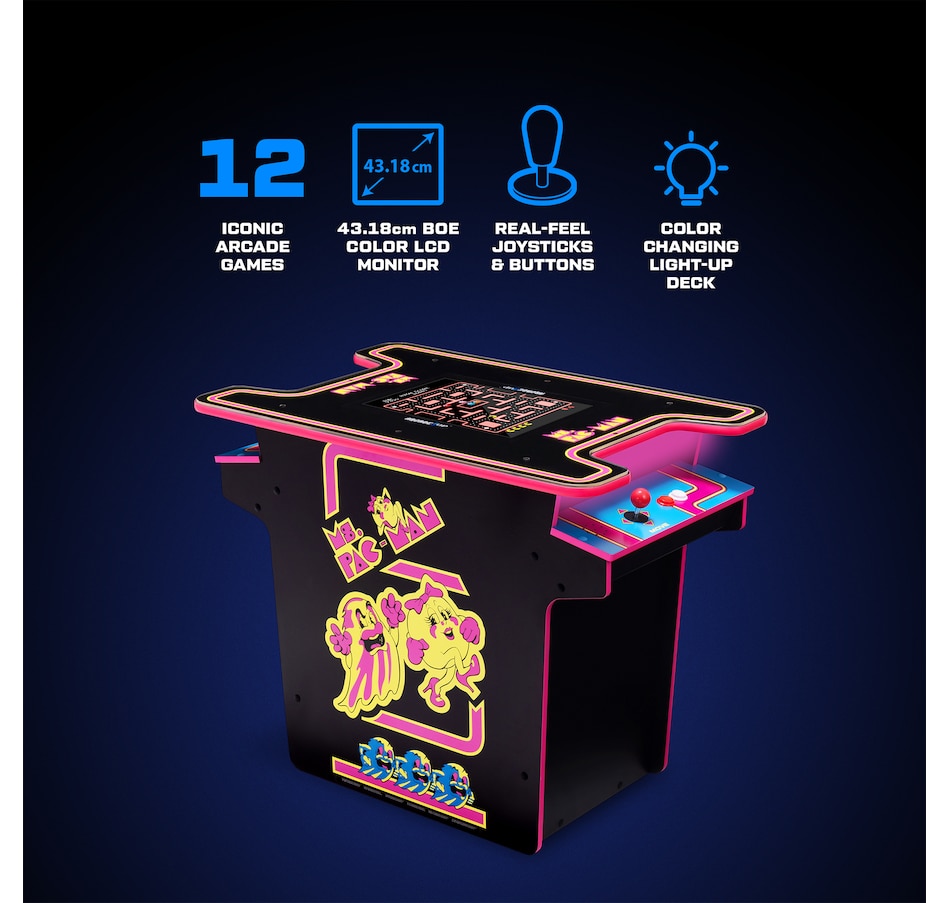 Image 711935_ALTMORE2.jpg, Product 711-935 / Price $849.99, Arcade1Up Ms. Pac-Man Head-to-Head Arcade Table from Arcade1Up on TSC.ca's Electronics department