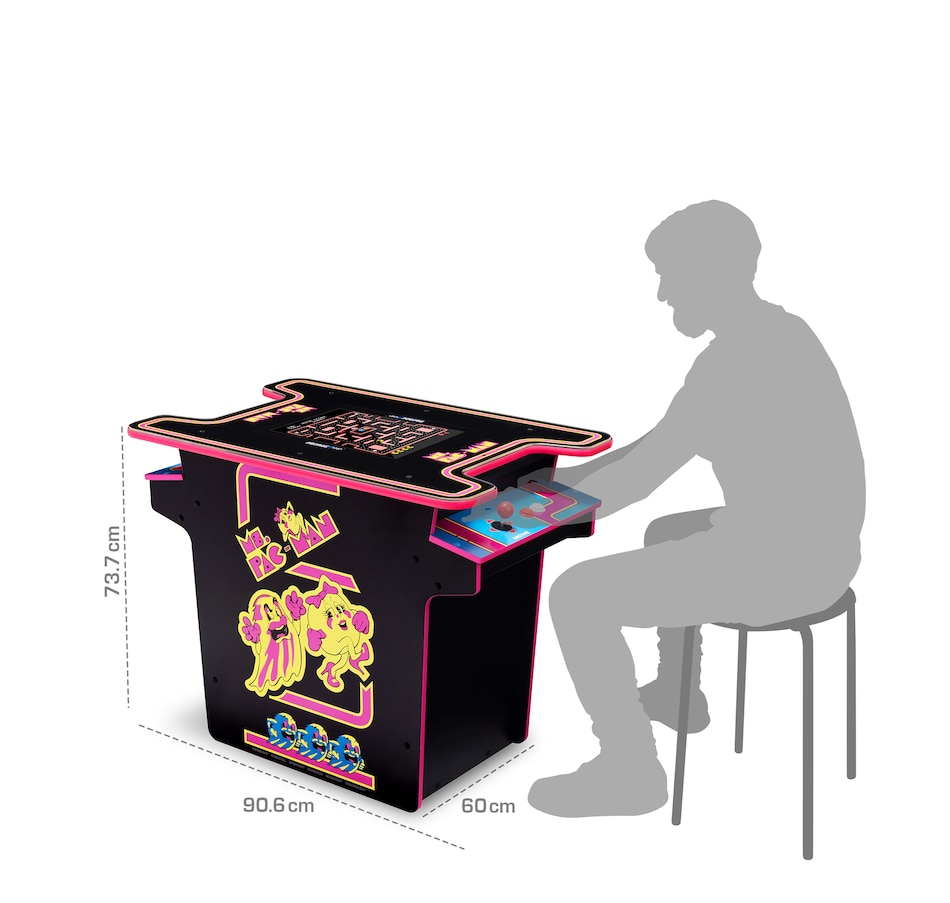 Image 711935_ALTMORE3.jpg, Product 711-935 / Price $849.99, Arcade1Up Ms. Pac-Man Head-to-Head Arcade Table from Arcade1Up on TSC.ca's Electronics department