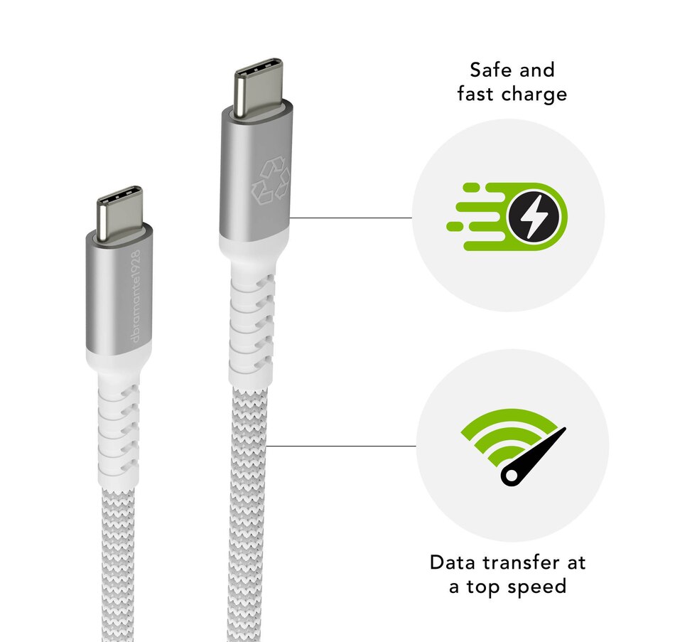 Image 711951_ALTMORE1.jpg, Product 711-951 / Price $24.99, Dbramante1928 Re-Charge 4' Braided Cable USB-C to USB-C from DBramante1928 on TSC.ca's Electronics department