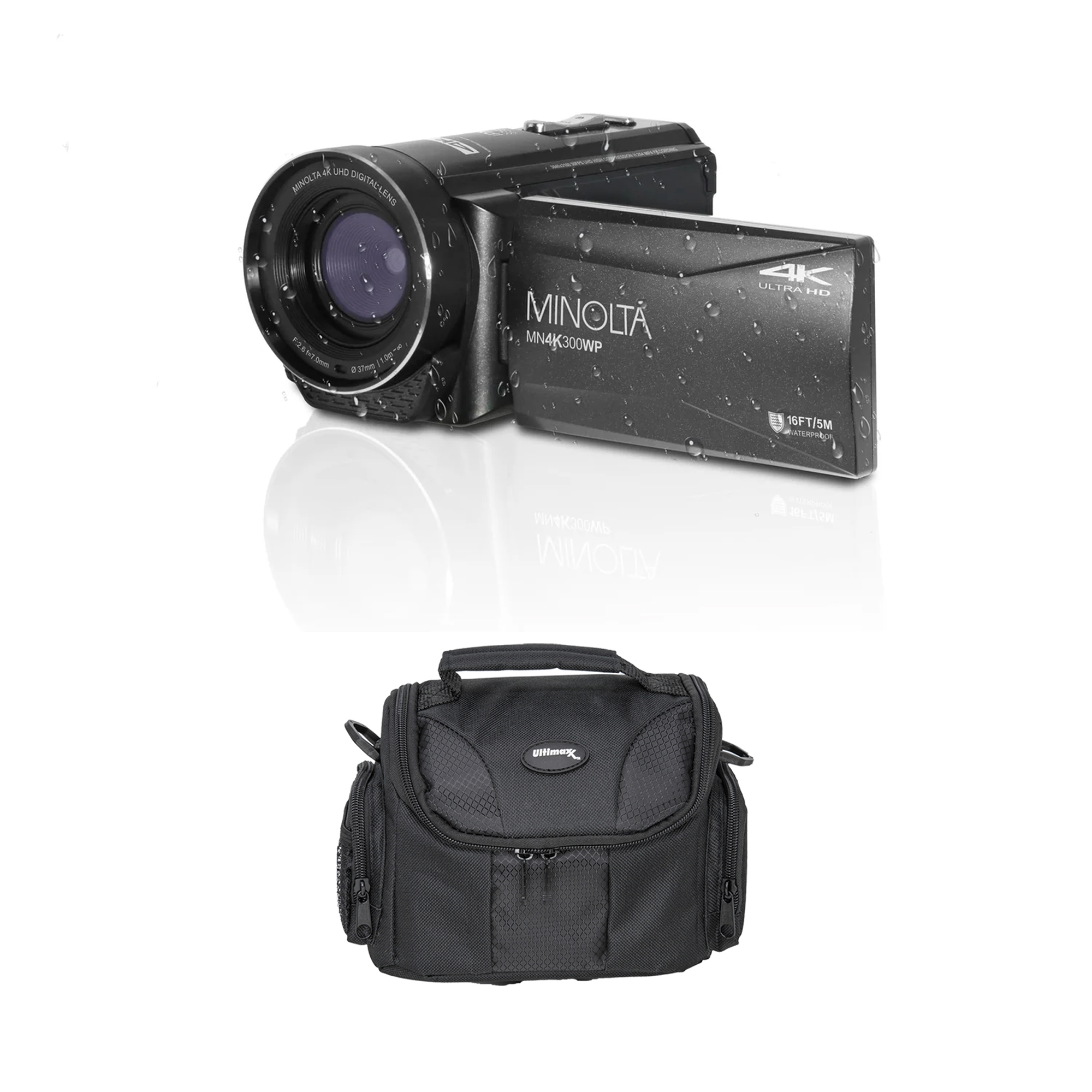 4K Waterproof Camcorder 本体 Minolta Waterproof Camcorder – 4K Ultra HD Video, 56MP Photos, 18X