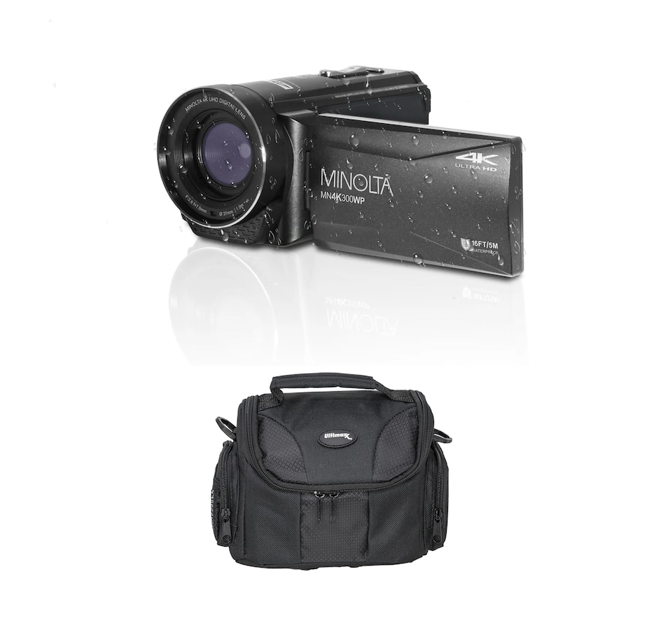 Image 711971_BLK.jpg, Product 711-971 / Price $309.99, Minolta MN4K300WP 4K UHD/56-MP Waterproof Camcorder from Minolta on TSC.ca's Electronics department