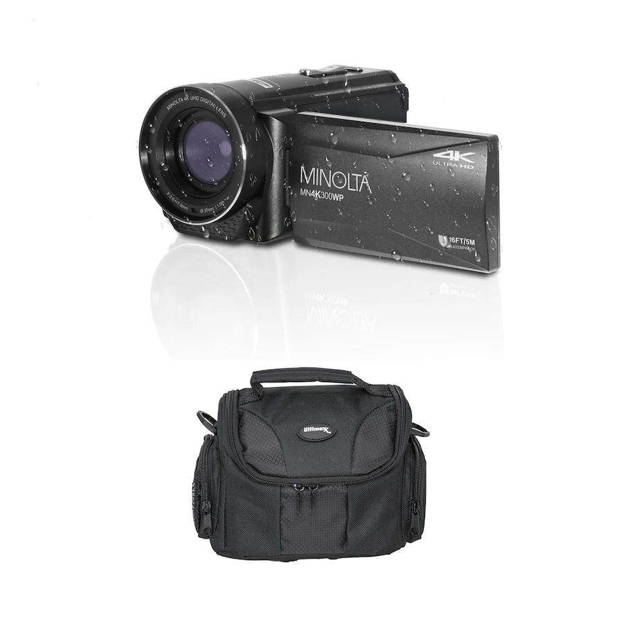 Image 711971_BLK.jpg, Product 711-971 / Price $309.99, Minolta MN4K300WP 4K UHD/56-MP Waterproof Camcorder from Minolta on TSC.ca's Electronics department