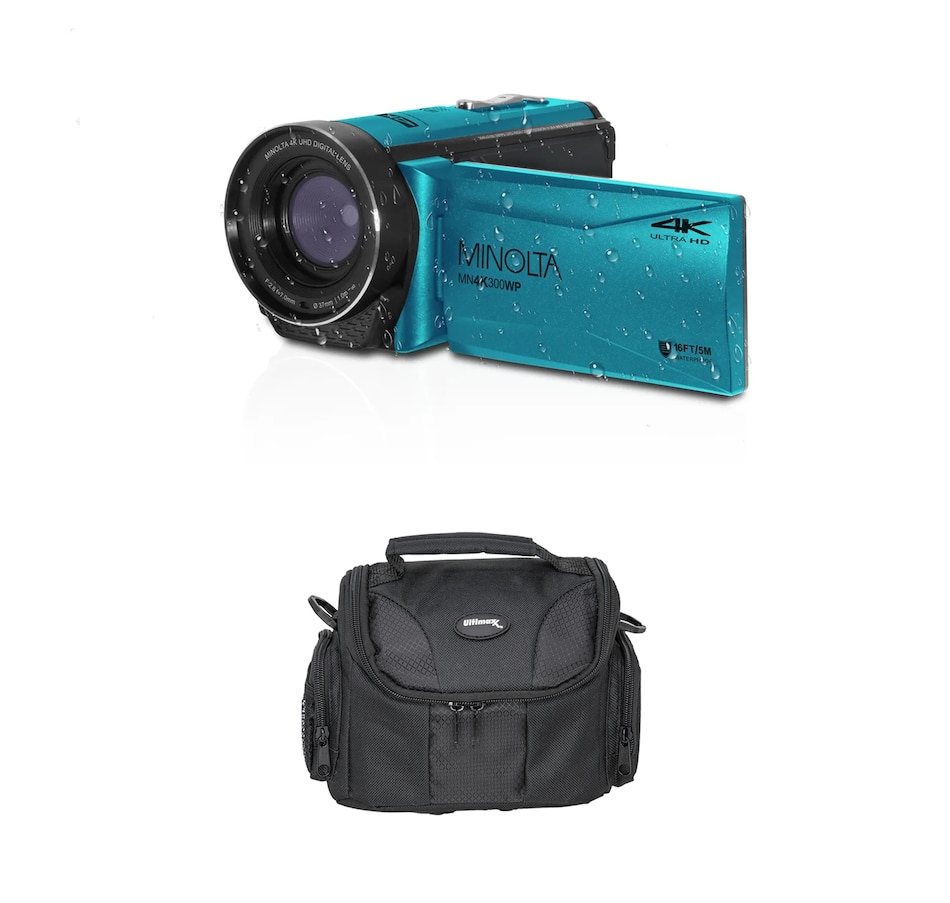 Image 711971_BLU.jpg, Product 711-971 / Price $309.99, Minolta MN4K300WP 4K UHD/56-MP Waterproof Camcorder from Minolta on TSC.ca's Electronics department