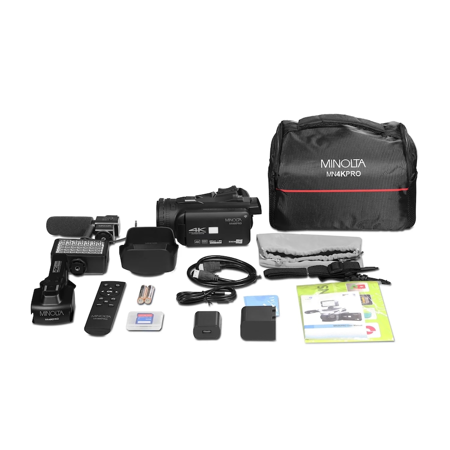 Image 711972.jpg, Product 711-972 / Price $359.99, Minolta MN4KPRO 4K 60 fps UHD/64-MP Autofocus Pro Camcorder Kit with Wi-Fi from Minolta on TSC.ca's Electronics department