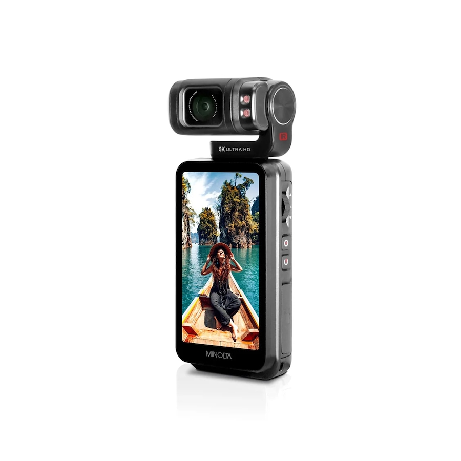 Image 711974_ALTMORE1.jpg, Product 711-974 / Price $589.99, Minolta MN5KGP1 5K UHD/20 MP Handheld Pocket Camcorder with Motorized Tilting Lens Head from Minolta on TSC.ca's Electronics department