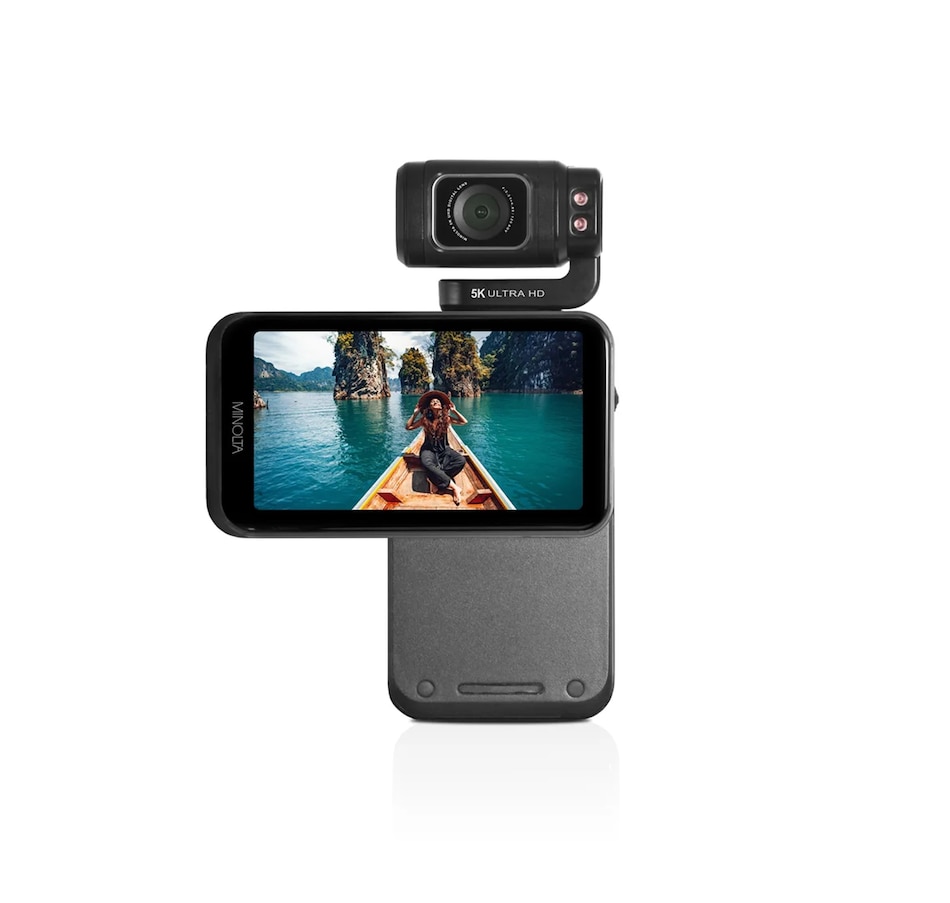 Image 711974_ALTMORE10.jpg, Product 711-974 / Price $589.99, Minolta MN5KGP1 5K UHD/20 MP Handheld Pocket Camcorder with Motorized Tilting Lens Head from Minolta on TSC.ca's Electronics department