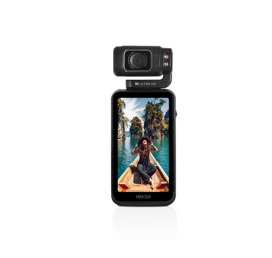 Image 711974_ALTMORE7.jpg, Product 711-974 / Price $589.99, Minolta MN5KGP1 5K UHD/20 MP Handheld Pocket Camcorder with Motorized Tilting Lens Head from Minolta on TSC.ca's Electronics department